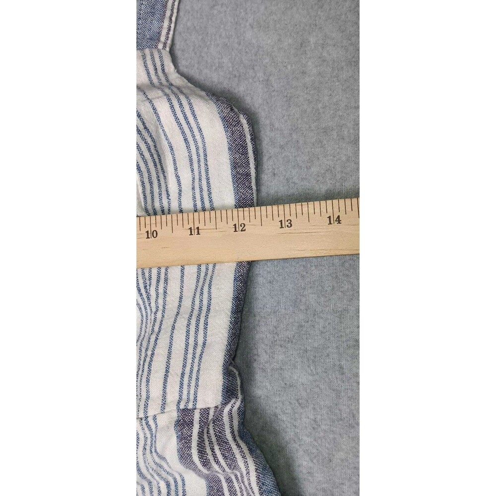 Romeo Juliet Couture Blue Combo Linen Blend Jumpsuit Romper Sz M Striped Coastal - Picture 8 of 14
